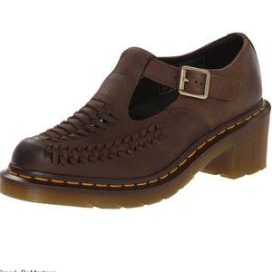 Dr. Martens Mindy Woven Vamp Dark Brown T-Bar US 7